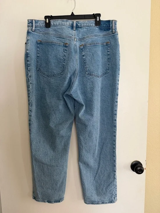 Abercrombie & Fitch Light Blue High-Rise '90s Straight Jeans Curve LOVE - Picture 4 of 4